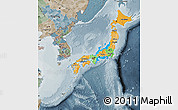 Political Map of Japan, semi-desaturated