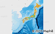 Political Map of Japan, single color outside