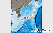 Shaded Relief Map of Japan, darken, land only