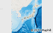 Shaded Relief Map of Japan, lighten, land only