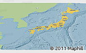 Savanna Style Panoramic Map of Japan, single color outside