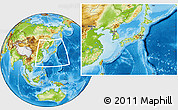 Physical Location Map of Okinawa, within the entire country