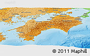 Political Shades Panoramic Map of Shikoku