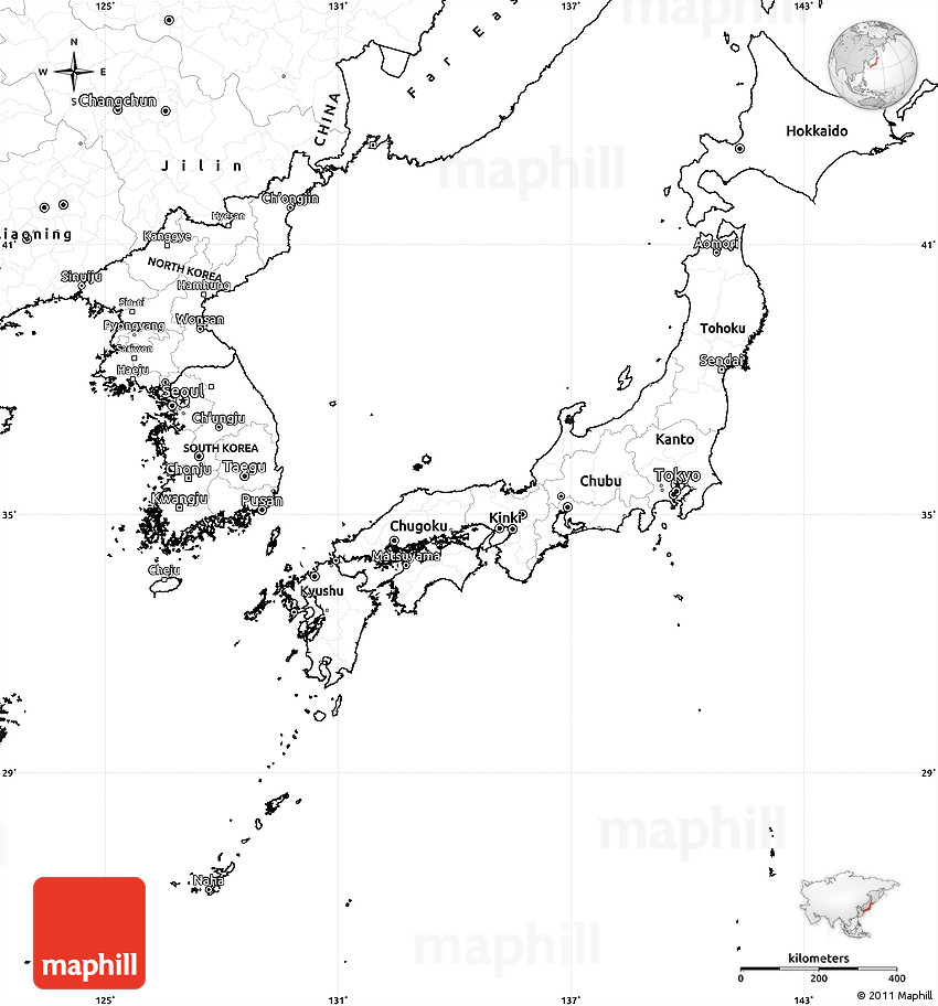 Blank Map Japan Printable