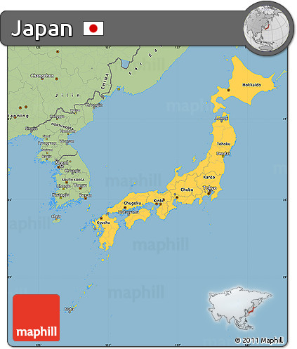 Savanna Style Simple Map of Japan