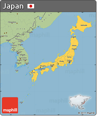 Savanna Style Simple Map of Japan