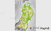 Physical 3D Map of Tohoku, desaturated