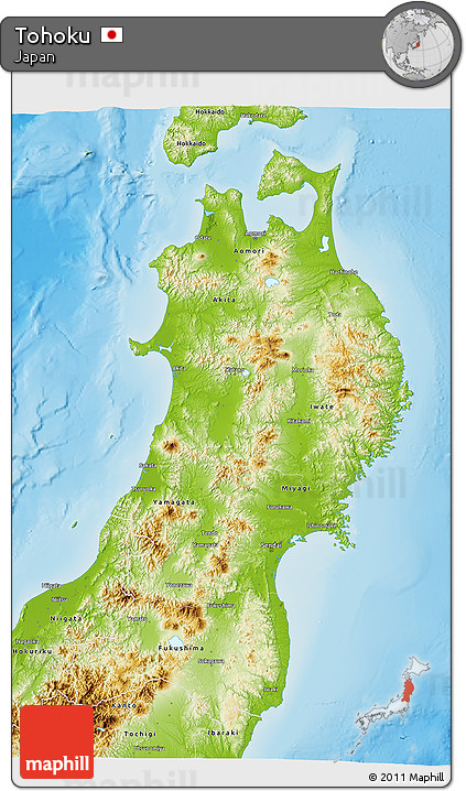 Physical 3D Map of Tohoku