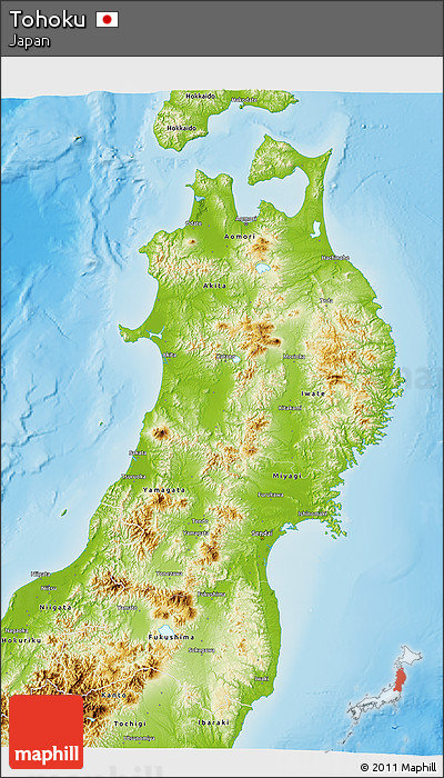 Physical 3D Map of Tohoku