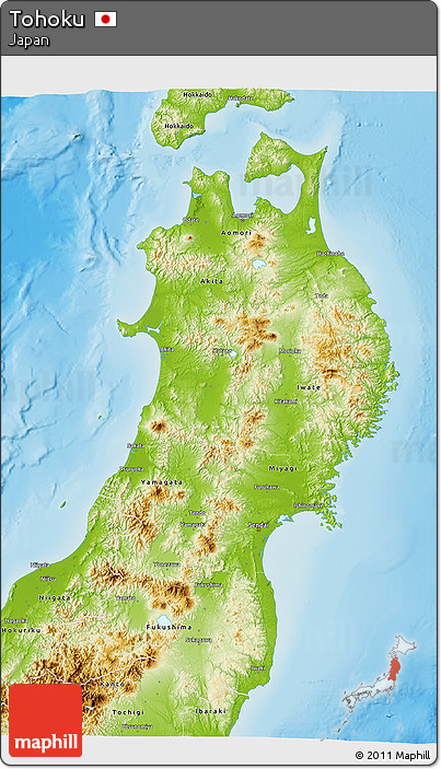 Physical 3D Map of Tohoku