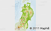 Physical 3D Map of Tohoku, lighten