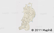 Shaded Relief 3D Map of Tohoku, cropped outside
