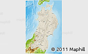Shaded Relief 3D Map of Tohoku, physical outside