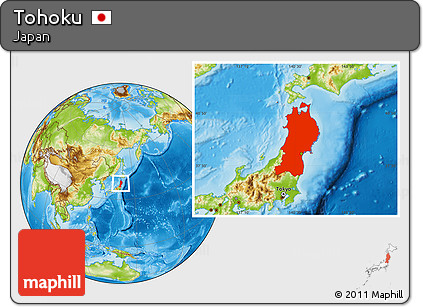 Physical Location Map of Tohoku