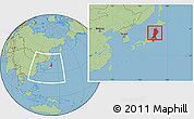 Savanna Style Location Map of Tohoku, within the entire country