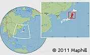 Savanna Style Location Map of Tohoku, highlighted country, within the entire country
