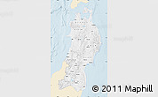 Classic Style Map of Tohoku, single color outside