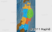 Political Map of Tohoku, darken