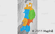 Political Map of Tohoku, desaturated
