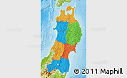 Political Map of Tohoku, physical outside