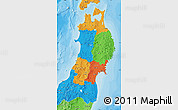 Political Map of Tohoku, political shades outside