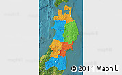 Political Map of Tohoku, satellite outside