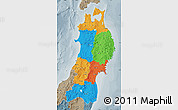 Political Map of Tohoku, semi-desaturated