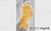 Political Shades Map of Tohoku, desaturated