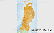 Political Shades Map of Tohoku, lighten