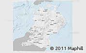 Gray Panoramic Map of Tohoku, single color outside