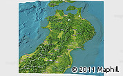 Satellite Panoramic Map of Tohoku