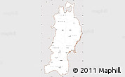 Classic Style Simple Map of Tohoku, cropped outside