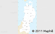 Classic Style Simple Map of Tohoku, single color outside