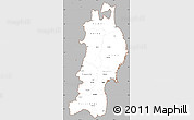Gray Simple Map of Tohoku, cropped outside