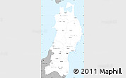 Gray Simple Map of Tohoku