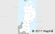 Gray Simple Map of Tohoku, single color outside