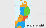 Political Simple Map of Tohoku