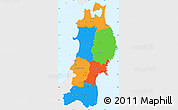 Political Simple Map of Tohoku, single color outside