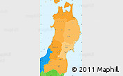 Political Shades Simple Map of Tohoku