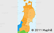 Political Shades Simple Map of Tohoku