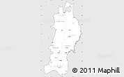 Silver Style Simple Map of Tohoku, cropped outside