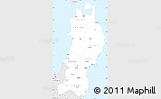 Silver Style Simple Map of Tohoku