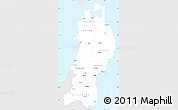 Silver Style Simple Map of Tohoku, single color outside