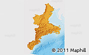 Political 3D Map of Mie, single color outside