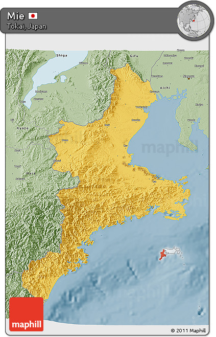 Savanna Style 3D Map of Mie