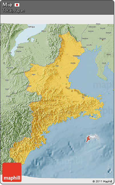 Savanna Style 3D Map of Mie