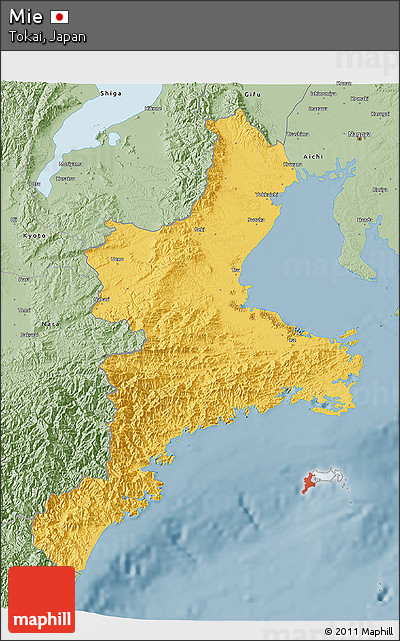 Savanna Style 3D Map of Mie