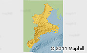 Savanna Style 3D Map of Mie, single color outside