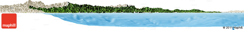 Satellite Horizon Map of Mie, shaded relief outside