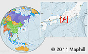 Political Location Map of Mie, highlighted country